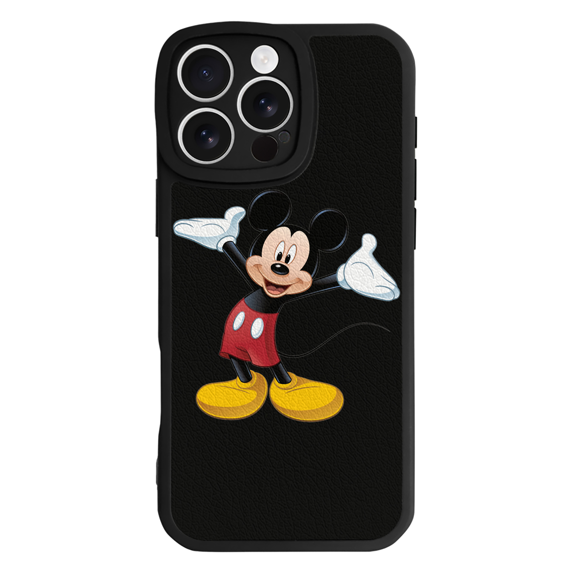 （画像用） ミッキーマウス Mickey Mouse 【iPhone 16シリーズ対応】シリコンスマホケース（レザー調） 材質：シリコン